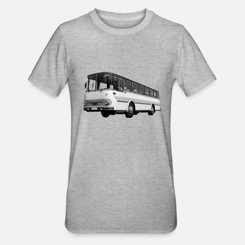 Fleischer Bus Gera DDR Ostalgie Oldtimer - T-shirt polycoton Unisexe - gris chiné