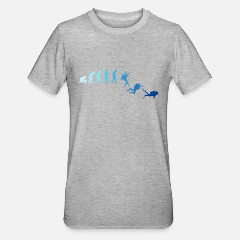 Taucher Evolution Scuba - Unisex Polycotton T-Shirt - Grau meliert