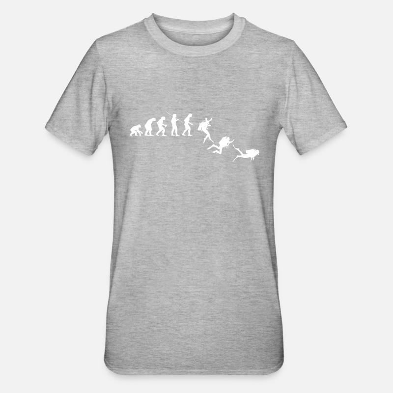 Diving Evolution Diver Gift - Unisex Polycotton T-Shirt - heather grey