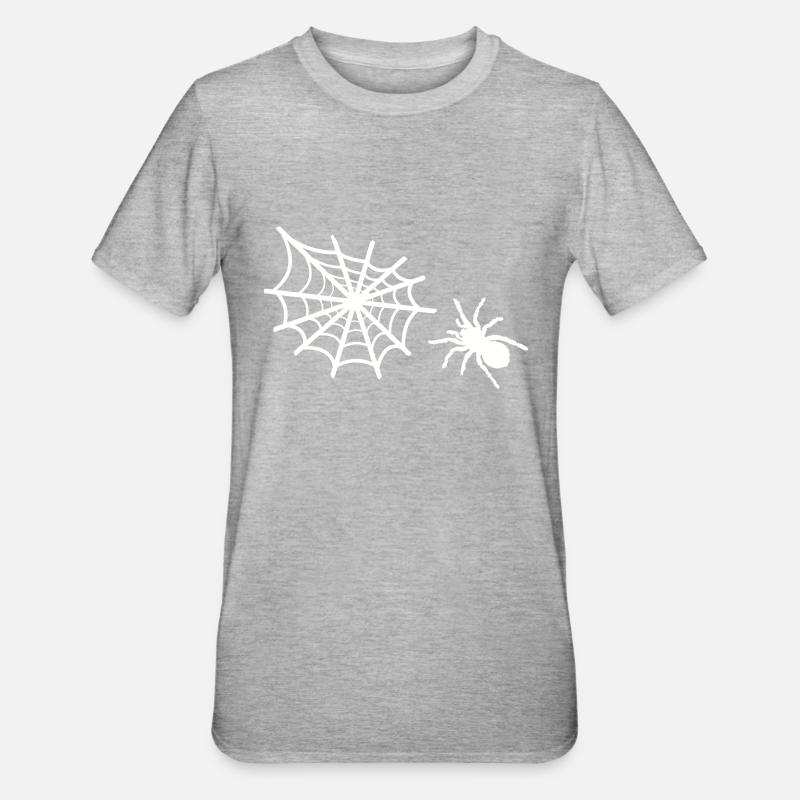 spinne spinnennetz - Unisex Polycotton T-Shirt - Grau meliert