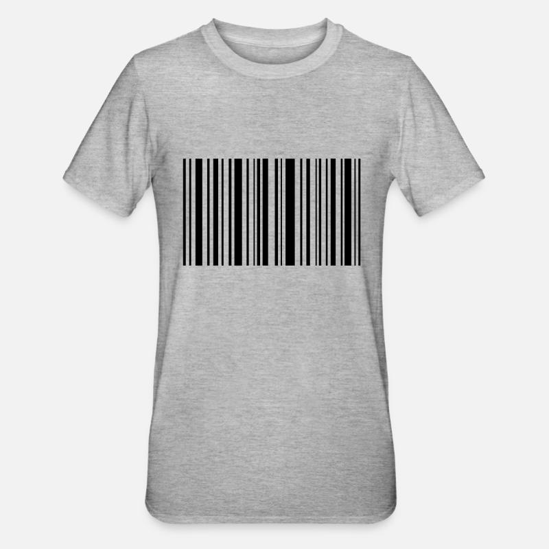 Blanko Barcode - Unisex Polycotton T-Shirt - Grau meliert