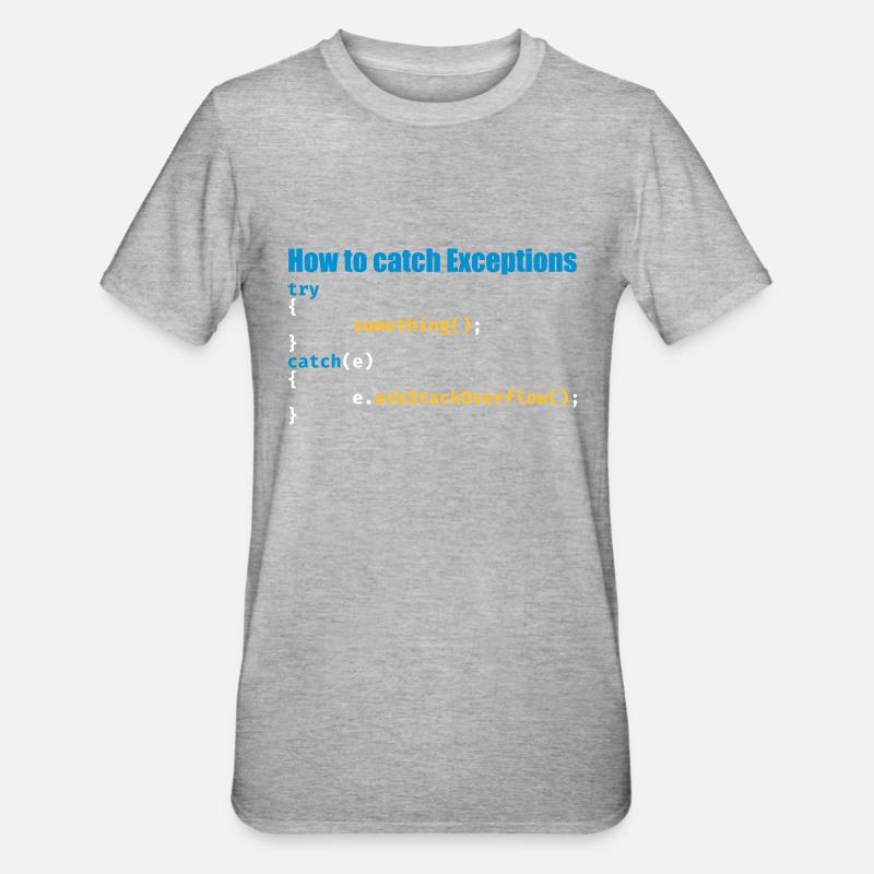 Programmierer, Software, Informatik, Developer - Unisex Polycotton T-Shirt - Grau meliert