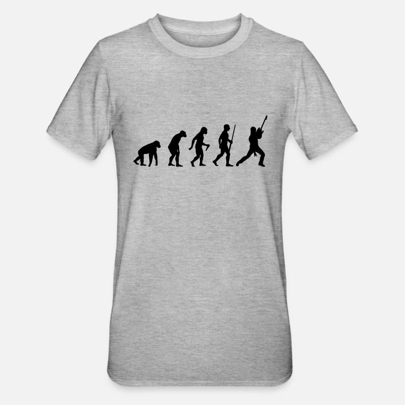 Évolution de l'électroguitare - T-shirt polycoton Unisexe - gris chiné