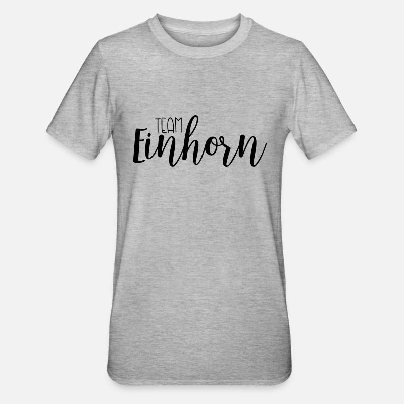 Team Einhorn - Unisex Polycotton T-Shirt - Grau meliert
