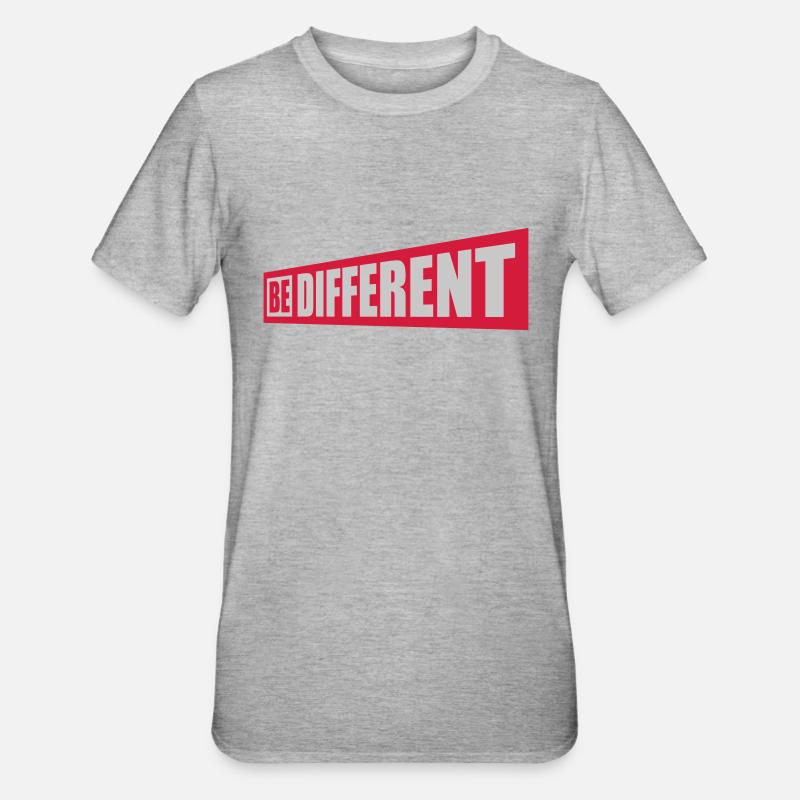Soyez différent Logo Design - T-shirt polycoton Unisexe - gris chiné
