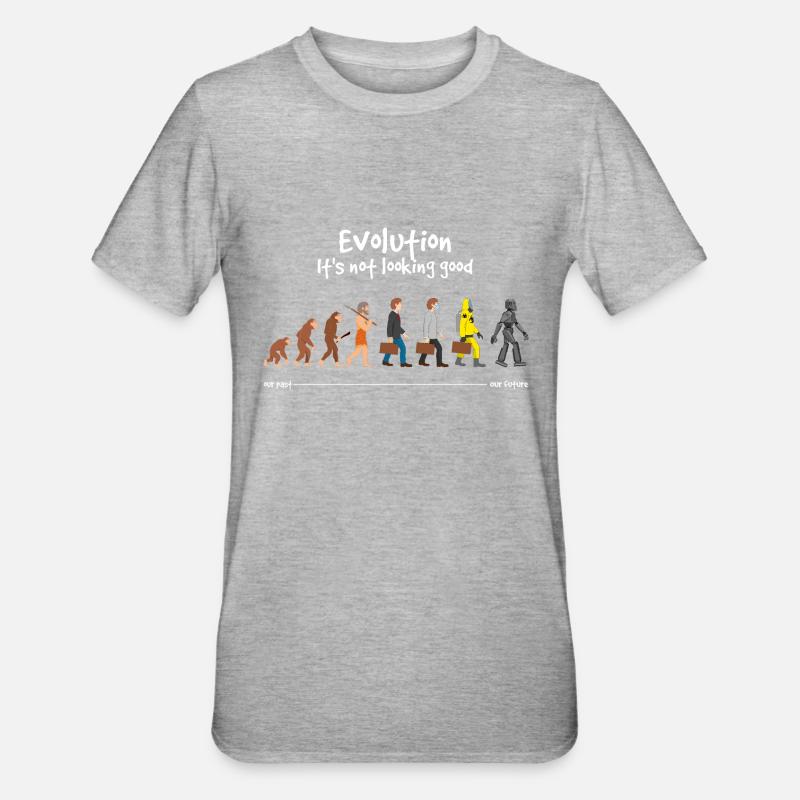 Evolution sieht es nicht gut aus - Unisex Polycotton T-Shirt - Grau meliert
