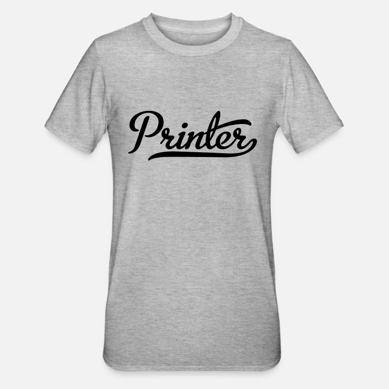Printer - Unisex Polycotton T-Shirt - Grau meliert