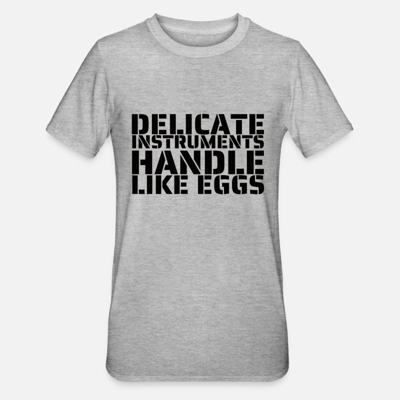 Wie Eier anfassen - Unisex Polycotton T-Shirt - Grau meliert