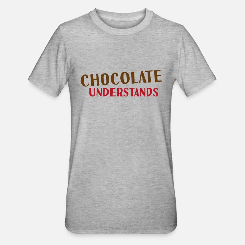 Le chocolat comprend - T-shirt polycoton Unisexe - gris chiné