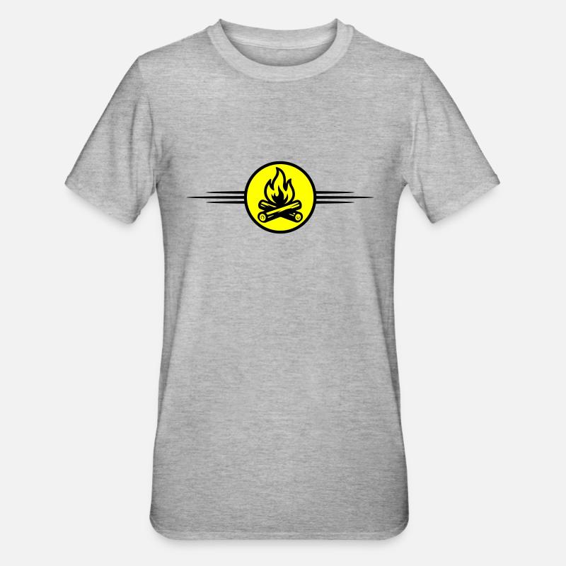 Feu Feu Icône Feu - T-shirt polycoton Unisexe - gris chiné