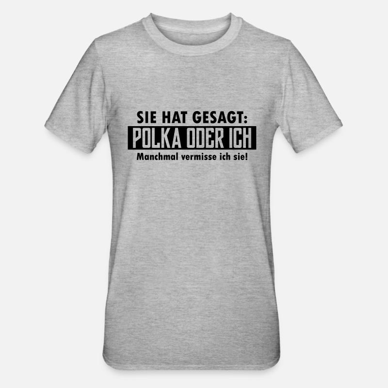 polka oder ich - Unisex Polycotton T-Shirt - Grau meliert