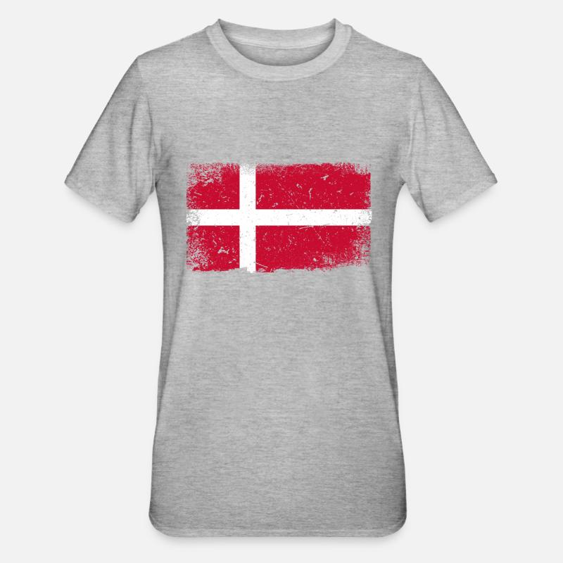 Drapeau danemark - T-shirt polycoton Unisexe - gris chiné