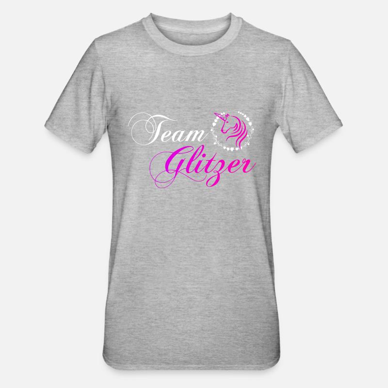 Team Glitzer - Unisex Polycotton T-Shirt - Grau meliert