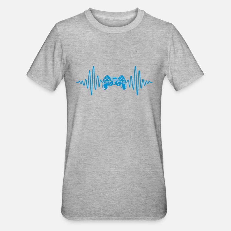 Frequency Console Retro Controller - Unisex Polycotton T-Shirt - heather grey
