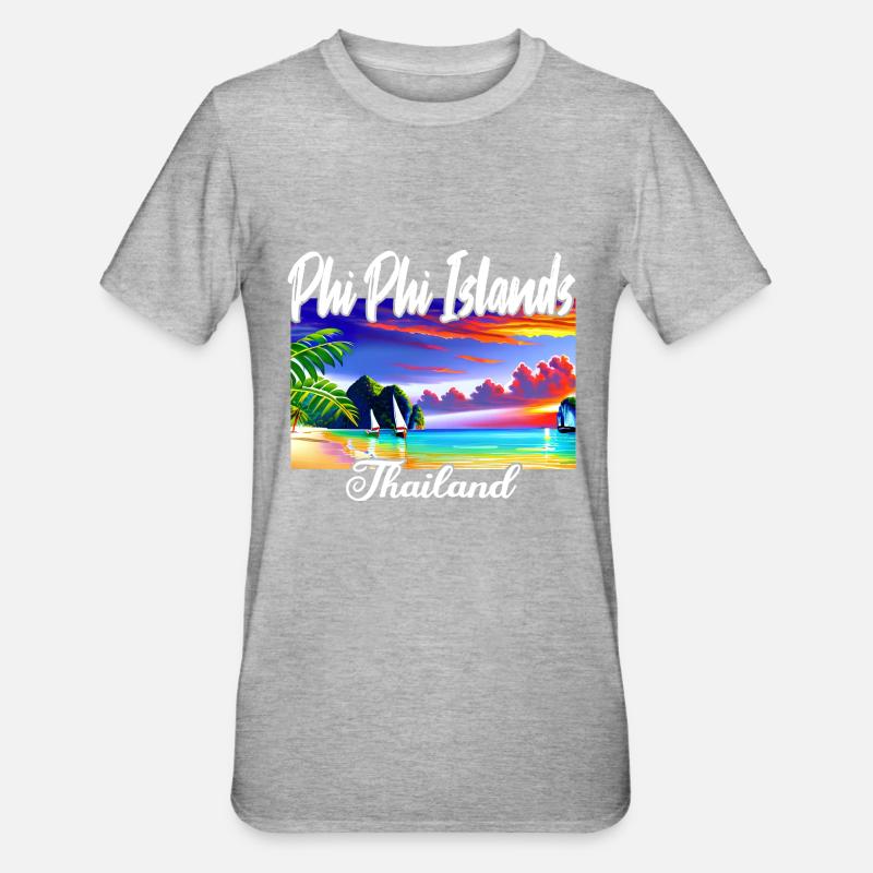 Phi Phi Island Thailand - Unisex Polycotton T-Shirt - Grau meliert