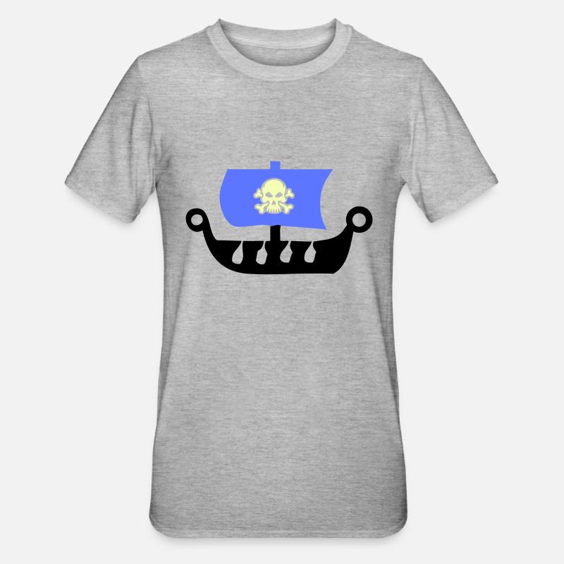 bateau pirate - T-shirt polycoton Unisexe - gris chiné