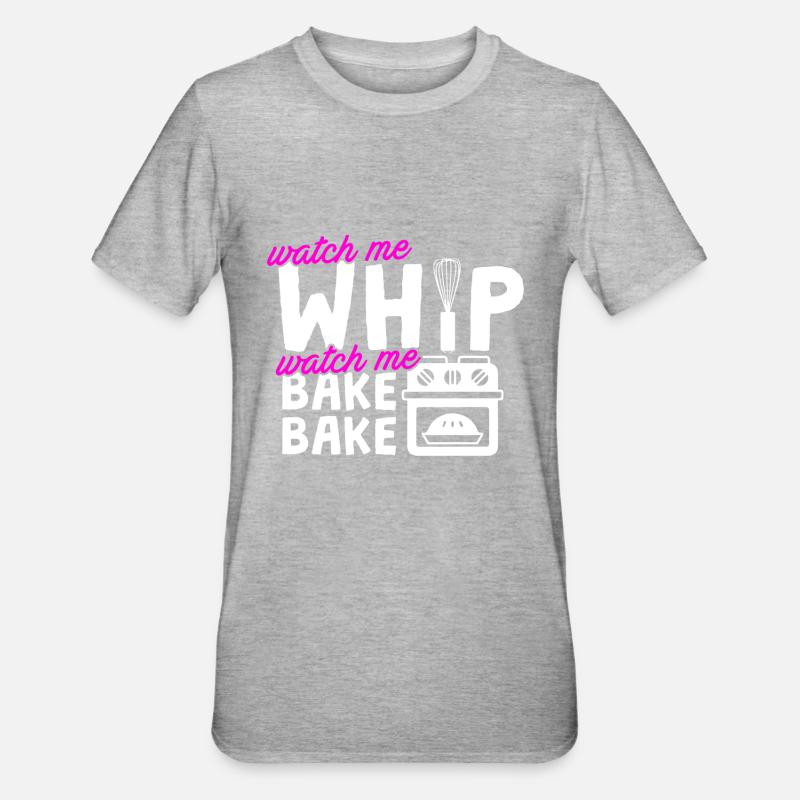 Baker Watch Me Bake - Unisex Polycotton T-Shirt - heather grey
