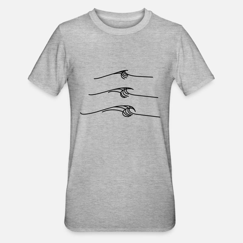 breaking wave - Unisex Polycotton T-Shirt - Grau meliert