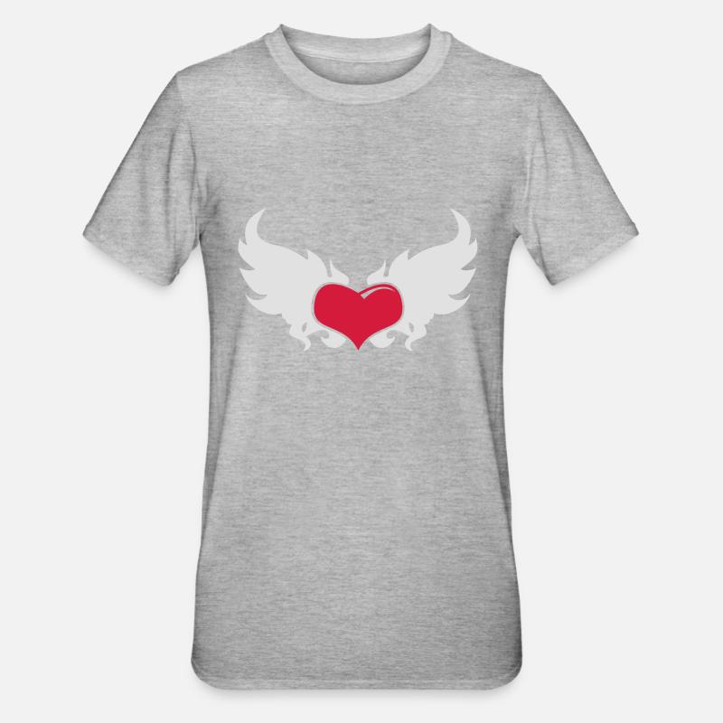 Ein loderndes Herz - Unisex Polycotton T-Shirt - Grau meliert