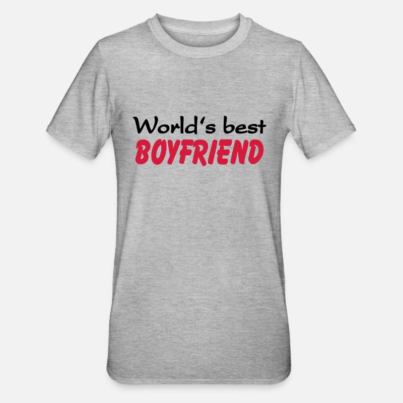 World's best Boyfriend - Maglietta unisex, mix cotone e poliestere - grigio melange