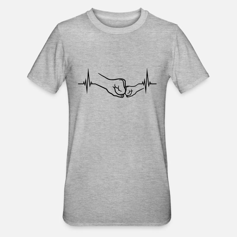 Pulse Poings d’enfant - T-shirt polycoton Unisexe - gris chiné