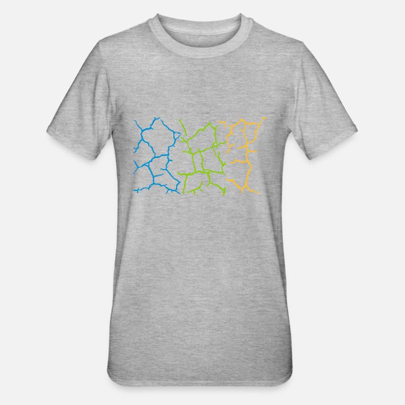 Boden Risse Muster Bunt - Unisex Polycotton T-Shirt - Grau meliert