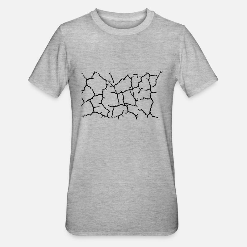 Boden Risse Muster Textur - Unisex Polycotton T-Shirt - Grau meliert