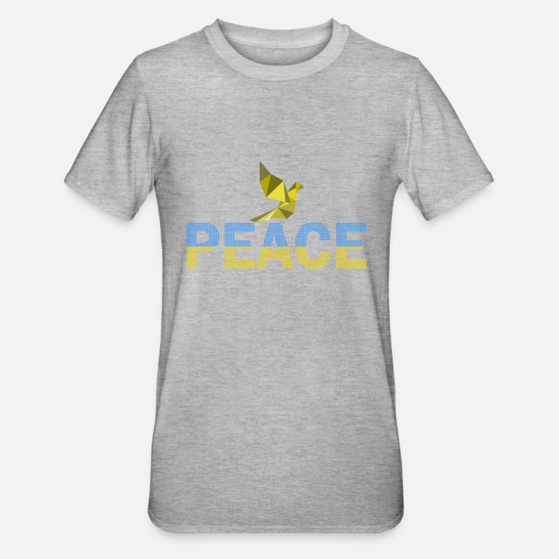Conception de points Peace Dove - T-shirt polycoton Unisexe - gris chiné