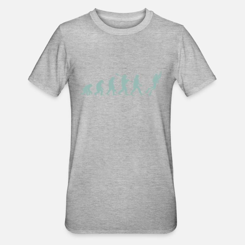 Tauchen Evolution - Unisex Polycotton T-Shirt - Grau meliert