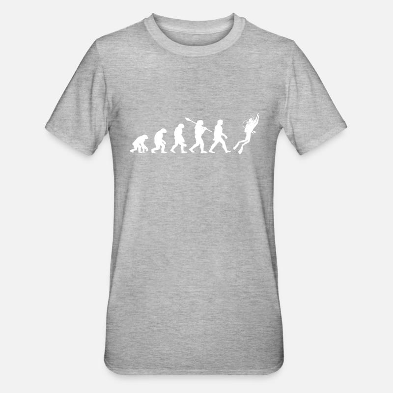 Evolution plongée - T-shirt polycoton Unisexe - gris chiné