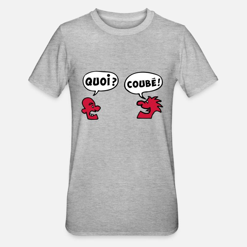 QUOI COUBEH quoicoubeh citation drôle - T-shirt polycoton Unisexe - gris chiné