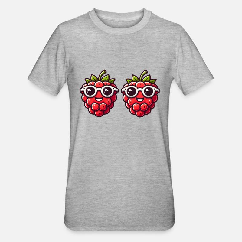Raspberry Comic - Unisex Polycotton T-Shirt - heather grey