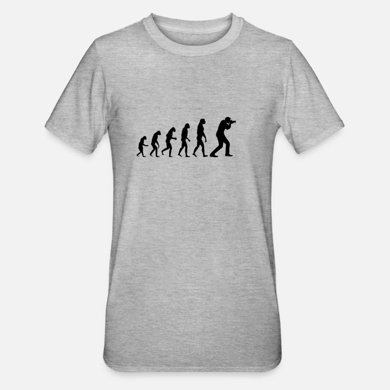 Evolution Photographer - Unisex Polycotton T-Shirt - heather grey