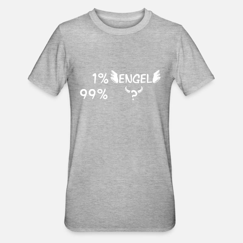 Engel oder Teufel - Unisex Polycotton T-Shirt - Grau meliert
