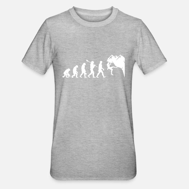 Climbing evolution - Unisex Polycotton T-Shirt - heather grey