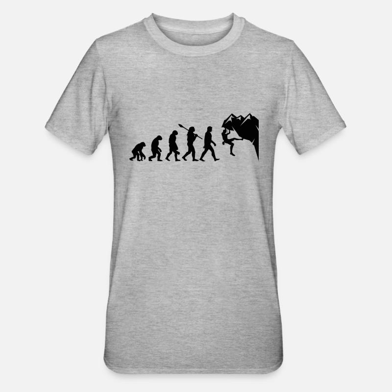 Climbing evolution - Unisex Polycotton T-Shirt - heather grey
