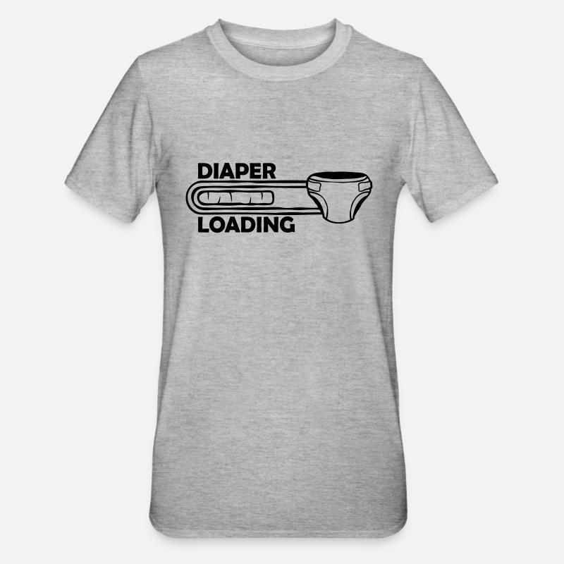 Windel Diaper Loading - Unisex Polycotton T-Shirt - heather grey