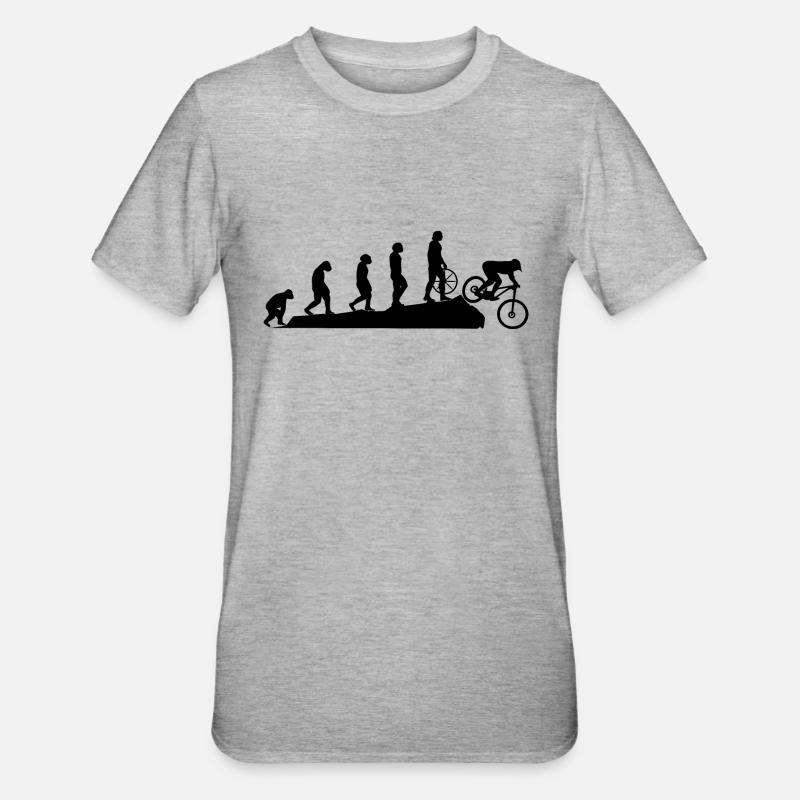 Bicycle Evolution Black - Unisex Polycotton T-Shirt - heather grey