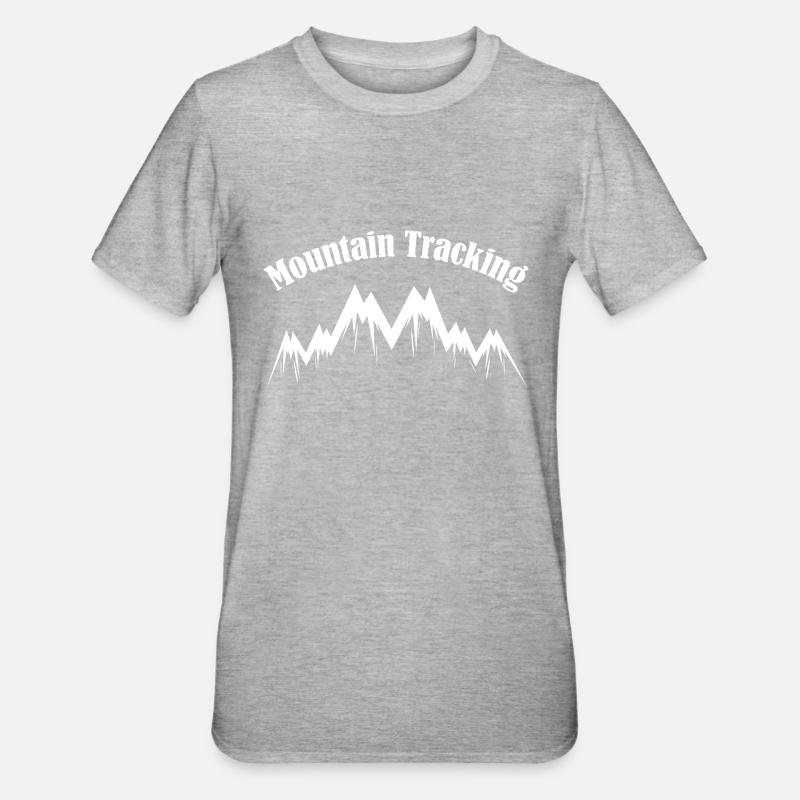 Mountain Tracking Blanc - T-shirt polycoton Unisexe - gris chiné