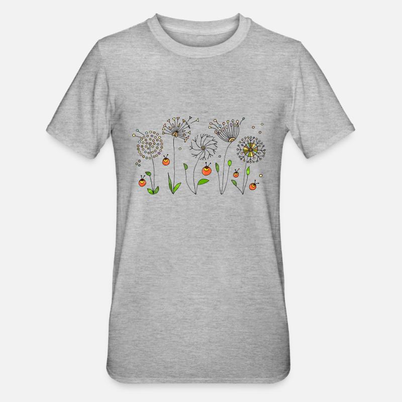 Fleur - T-shirt polycoton Unisexe - gris chiné