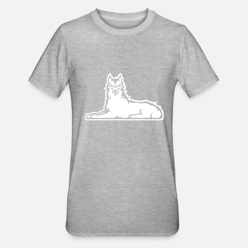 Chechen White Wolf - Unisex Polycotton T-Shirt - heather grey