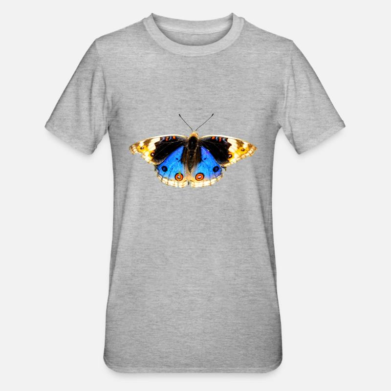 fleurs papillon papillon fleurs - T-shirt polycoton Unisexe - gris chiné
