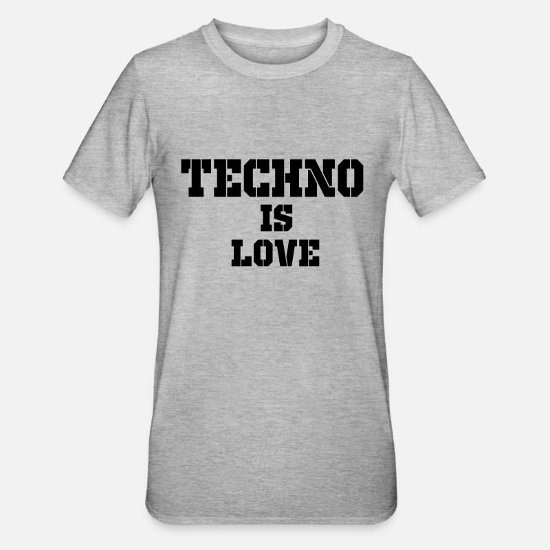la techno c'est l'amour - T-shirt polycoton Unisexe - gris chiné