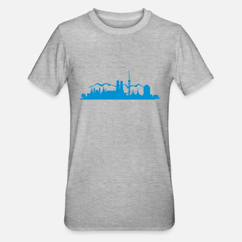 Munich Munich Vector Graphics - T-shirt polycoton Unisexe - gris chiné