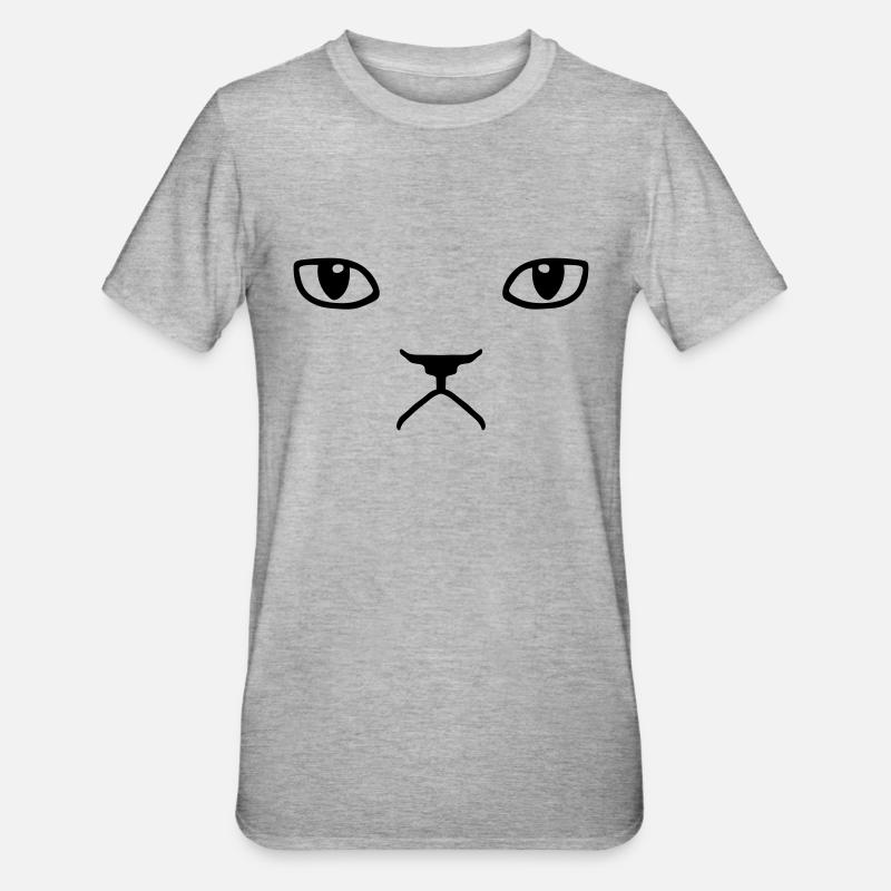 grumpy cat - Unisex Polycotton T-Shirt - Grau meliert