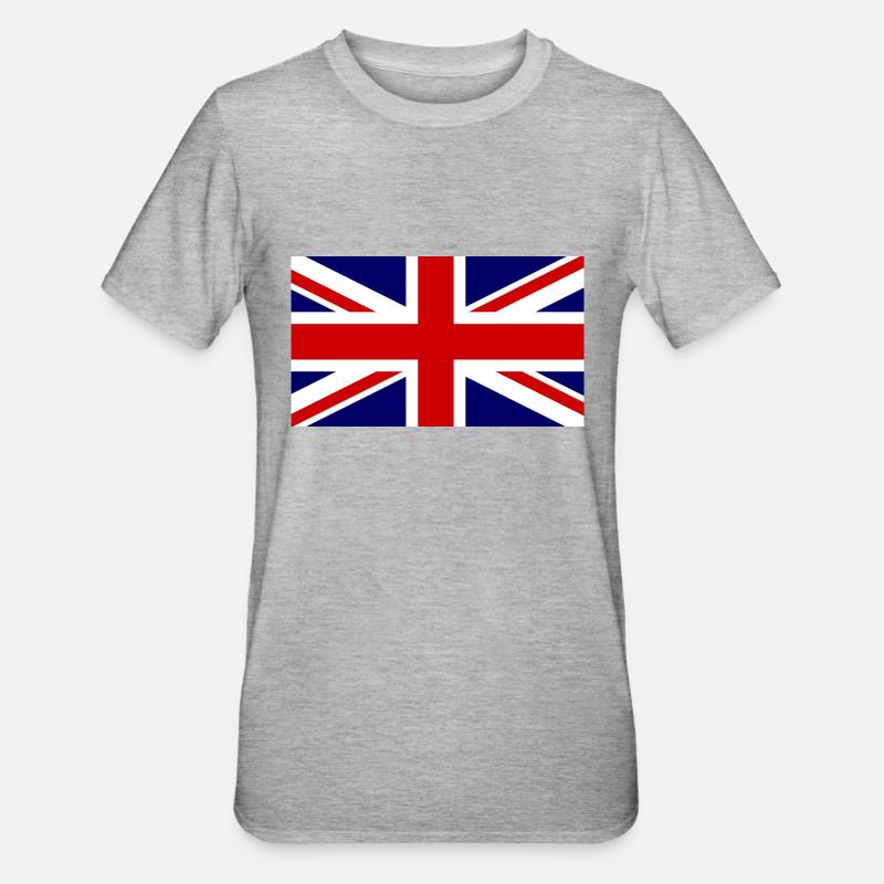 Drapeau Union Jack - Angleterre - T-shirt polycoton Unisexe - gris chiné