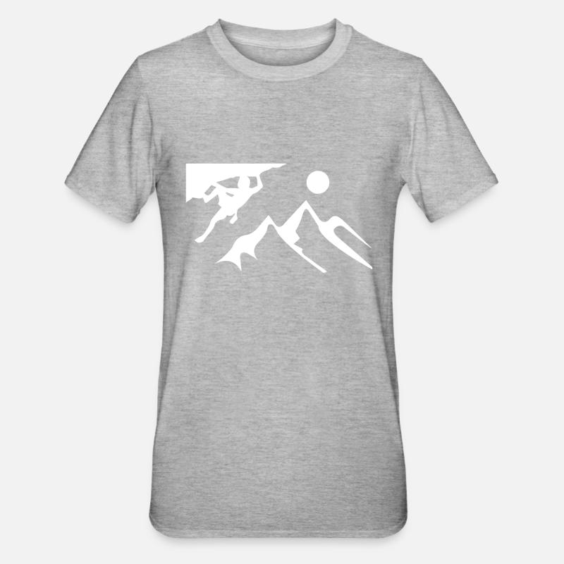 Bouldern Klettern - Unisex Polycotton T-Shirt - Grau meliert