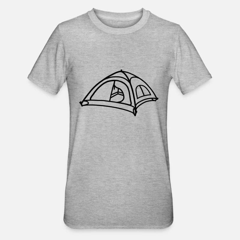 Zelt Design Cool Camping - Unisex Polycotton T-Shirt - Grau meliert