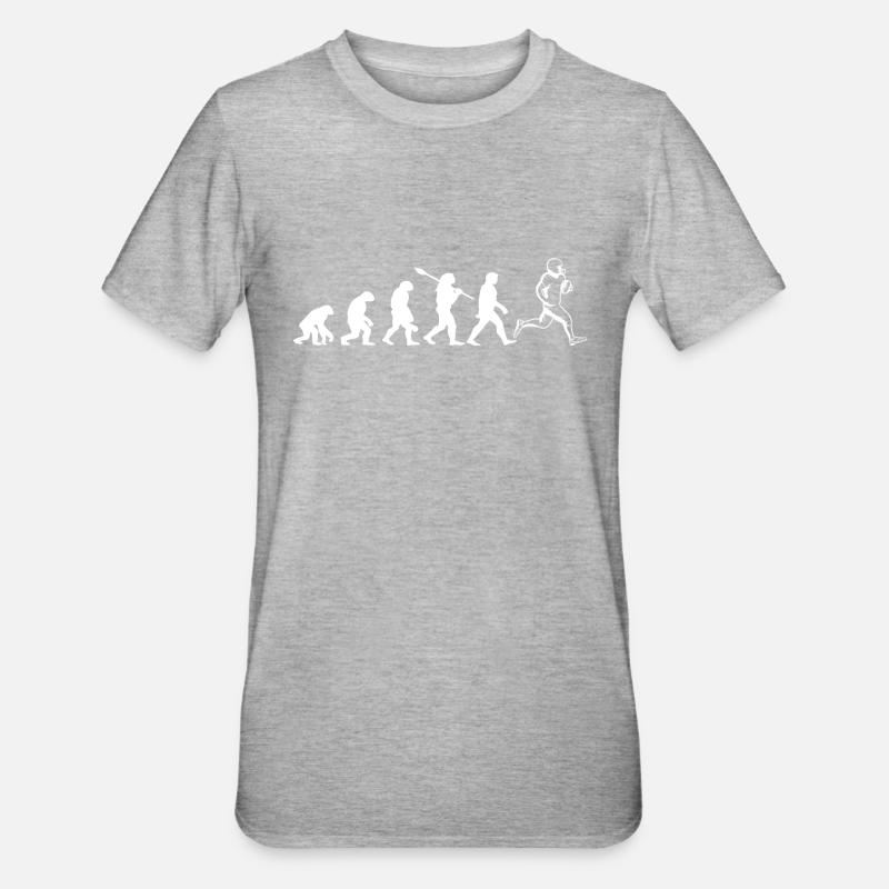 L'évolution de Rugby - T-shirt polycoton Unisexe - gris chiné