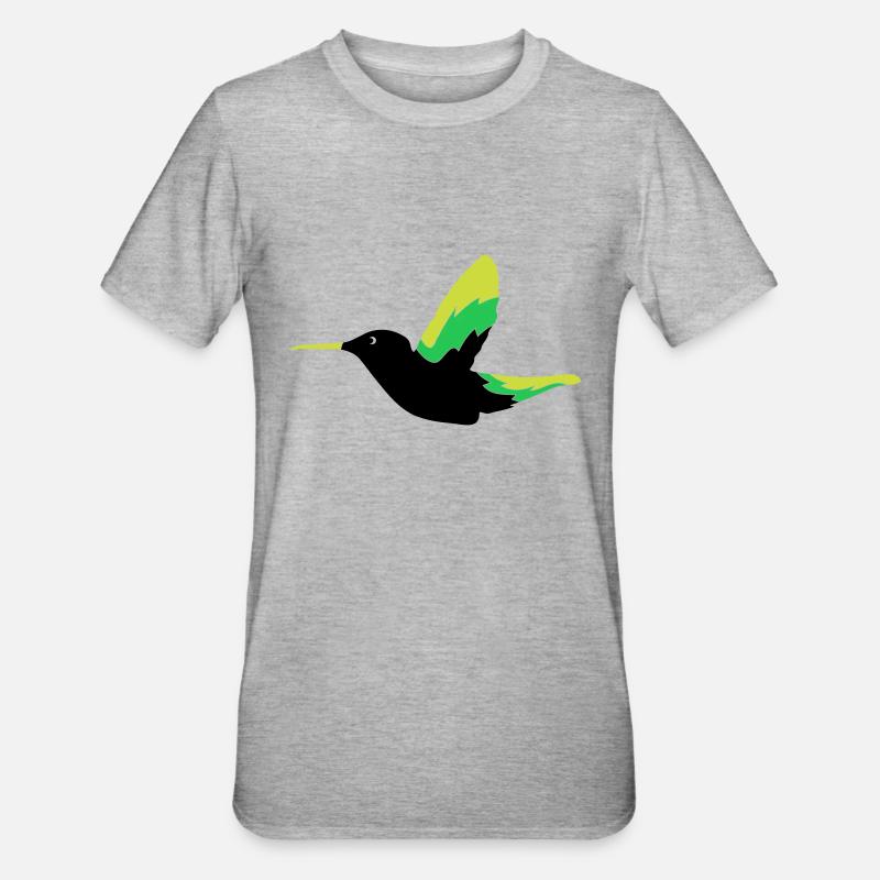 Colibri Oiseau - T-shirt polycoton Unisexe - gris chiné